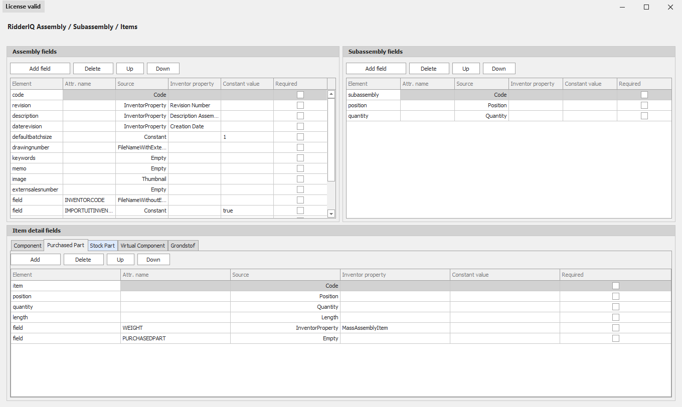 CAD2ERP RidderIQ veldkoppeling